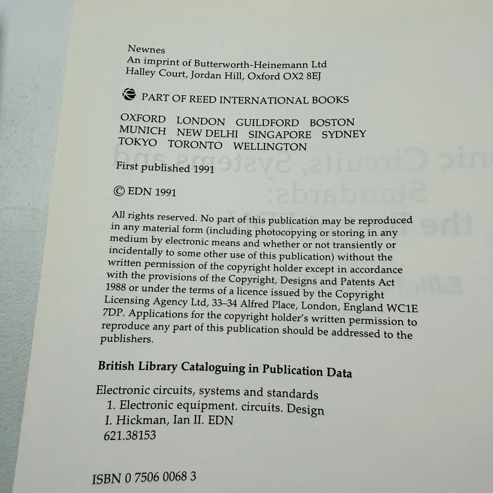 EDN Electronic Circuits, Systems and Standards Hardcover Ian Hickman 1991‎
